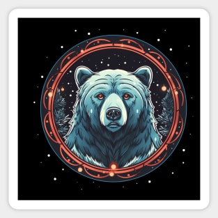 Grizzly Bear in Ornmament , Love Bears Sticker